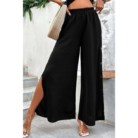 Button Down Wide Leg Pants - Picture 3 of 4